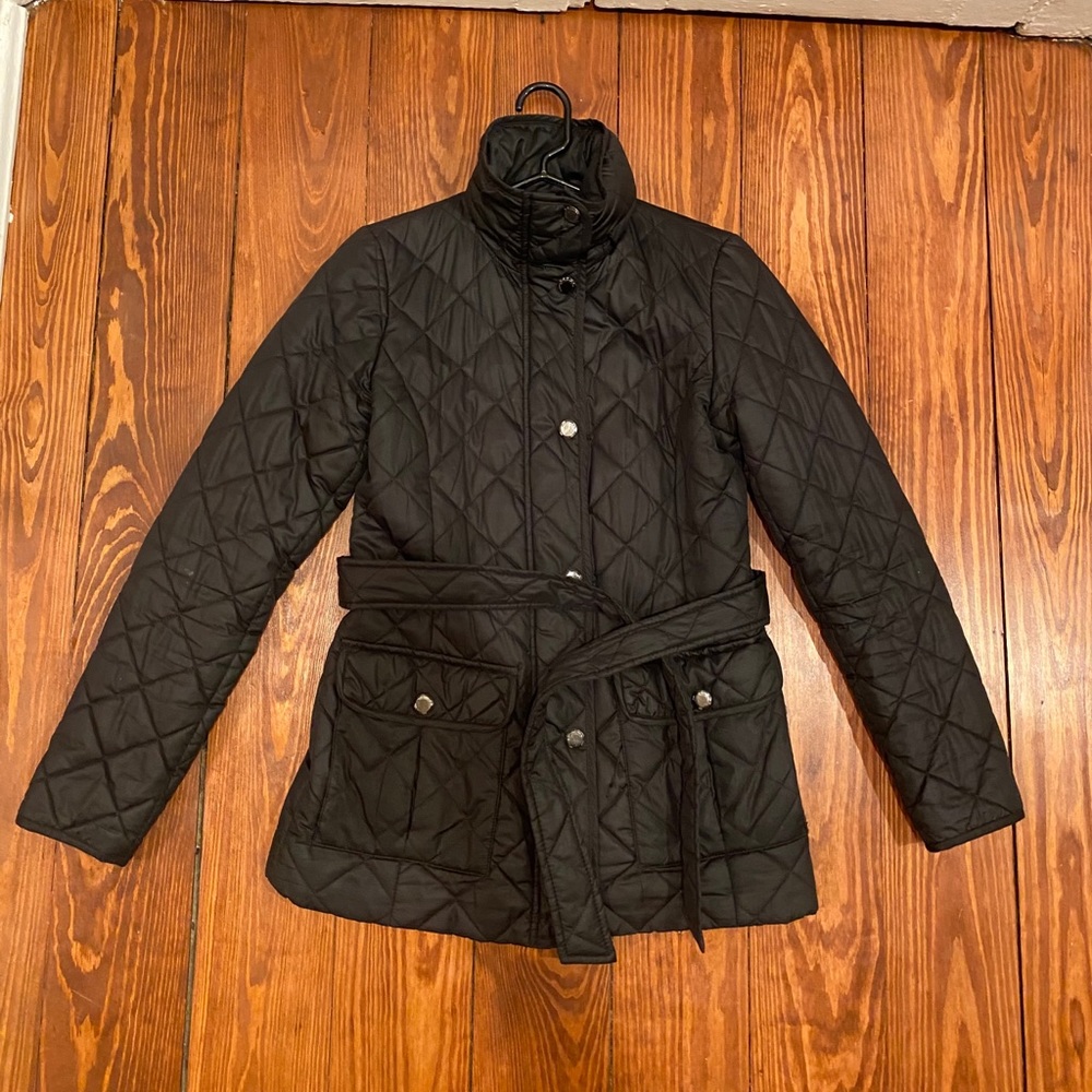 Ellen Tracy Black Quilted Jacket XS